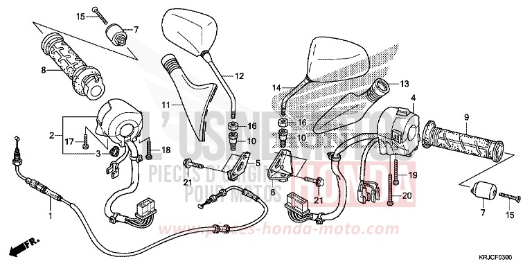 COMMUTATEUR/CABLE/MIROIR de S-wing ABS PEARL NIGHTSTAR BLACK (NHA84) 2012